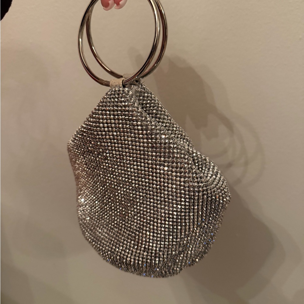 Olga Berg Ellie Crystal Mesh Ring Handle Bag - Picture 4 of 7